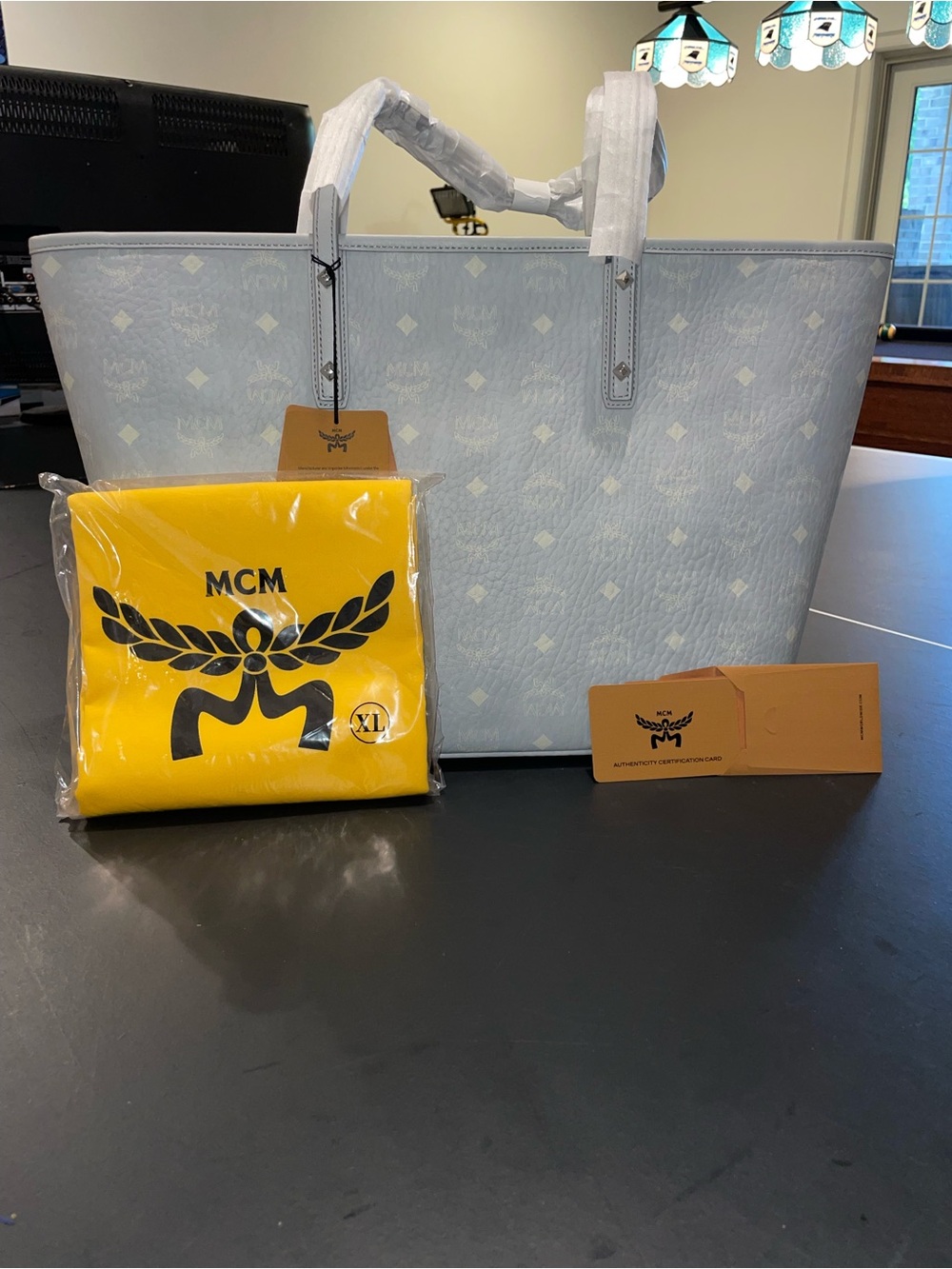 MCM Aren Leather Shoulder Tote Bag